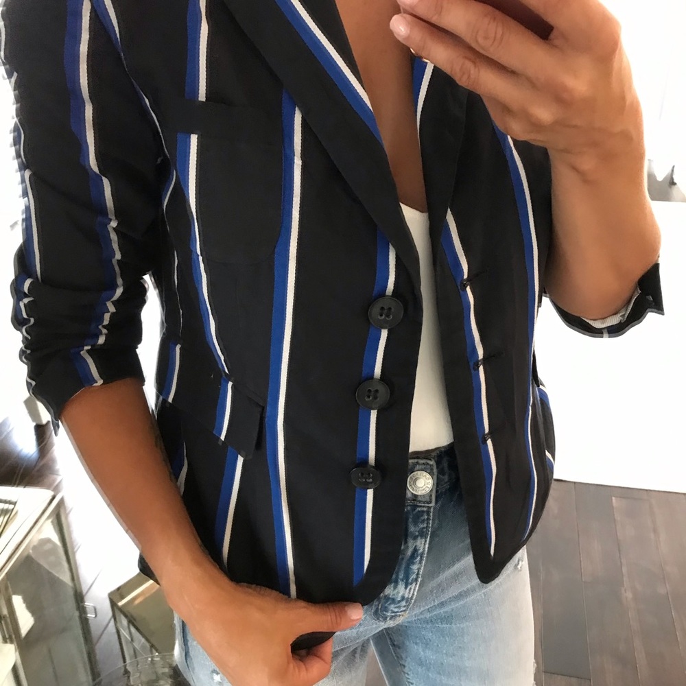 Club Monaco blue white stripe blazer size 4